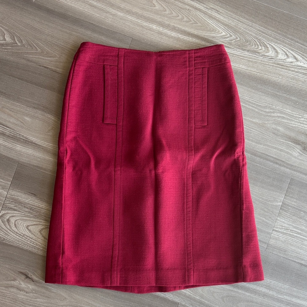Ann Taylor Rich Red Pencil Skirt